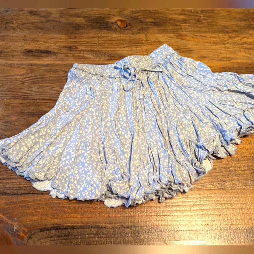 CottageCore Floral Ruffle cotton Flirty Circle Skort S M